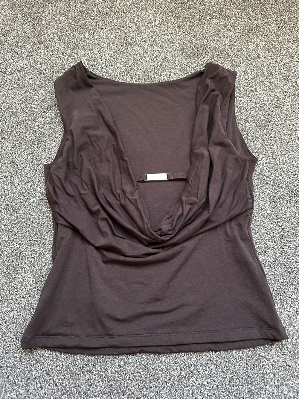 Abercombie Cowl Back with Gold Hardware Tank Top in brown
